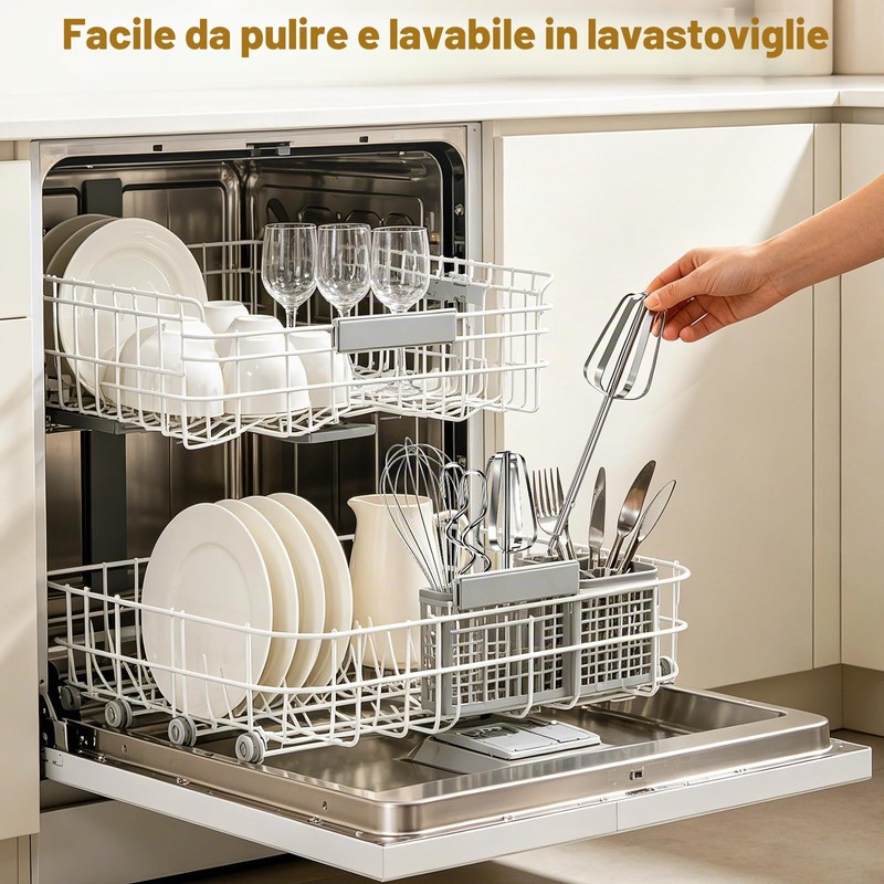 Sbattitore Elettrico 300W, 7 Velocità Design Ergonomico