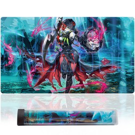 Sabermaster Yu-Gi-Oh! Playmat Gaming Competition Pad Mat Card Binder Deck 23.6x13.7in (Dark Witch) for 2 Players, Ages 12+