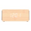 Digital Wooden Alarm Clock LED Smart Bluetooth Speaker 15W Wireless