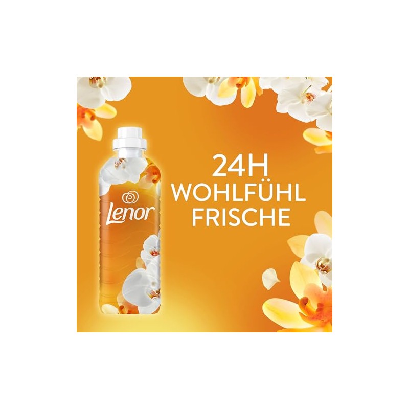 Lenor Weichspüler 36 Waschladungen, Goldene Orchidee, 24 Stunden Wohlfühlfrische, Mit