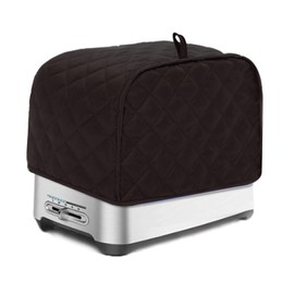KINMAD Polyester Fabric Quilted Four Slice Bread Toaster Cover Bakeware Protector, Dust and Fingerprint Protection- Best Gift for Mother, Cocoa