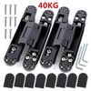 2 Pack Invisible Door Hinges, 3D Adjustable Concealed Aluminum Alloy