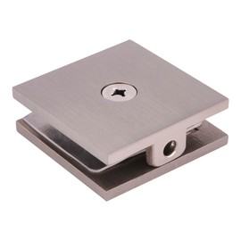 C.R. LAURENCE SCU4BN CRL Brushed Nickel Square Style Hole-in-Glass Fixed Panel U-Clamp