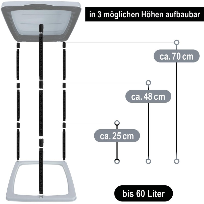 com-four® Bin Bag Stand with Lid - Ideal for Home,