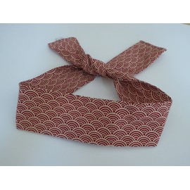 YokohamaUSA Japanese Hachimaki Headband SEIGAIHA Nami Wave Pattern Sushi Chief, Sports