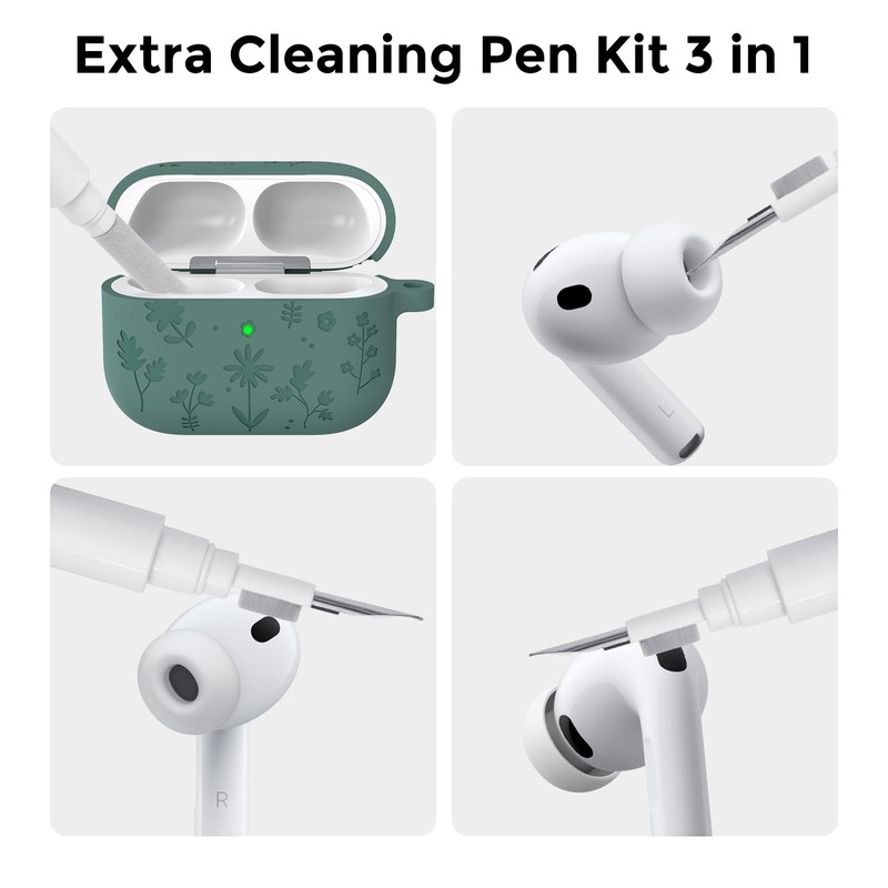 AhaStyle AirPods Pro 3 Case Cover (2025) with Cleaning Kit,