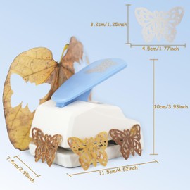 1.8 inch Large Heavy-Duty Butterfly Craft Hole Punch, DIY Scrapbooking Tool for Cardstock and Paper Crafts, Decorative Cutouts, Easy-to-Use, Durable Embossing Machine, Random Color, Exquisite