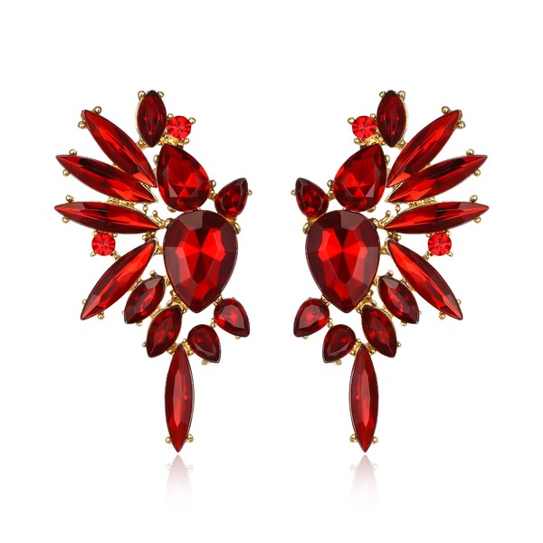 EVER FAITH Austrian Crystal Fashion Statement Earrings, Art Deco Marquise