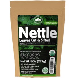 Nettle Tea - 8Oz (REAL WILD HARVEST) | 100% USDA Certified ORGANIC | Loose Leaf (Urtica Dioica aka Stinging Nettle) Cut & Sifted