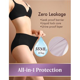 AIRCUTE Washable Adult Urine Incontinence Underwear for Women Leak Proof Absorbent Bladder Protective Panties