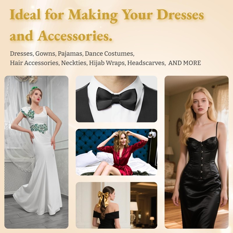 Precut Satin Fabric - Silky, Shiny, Soft Charmeuse Satin -