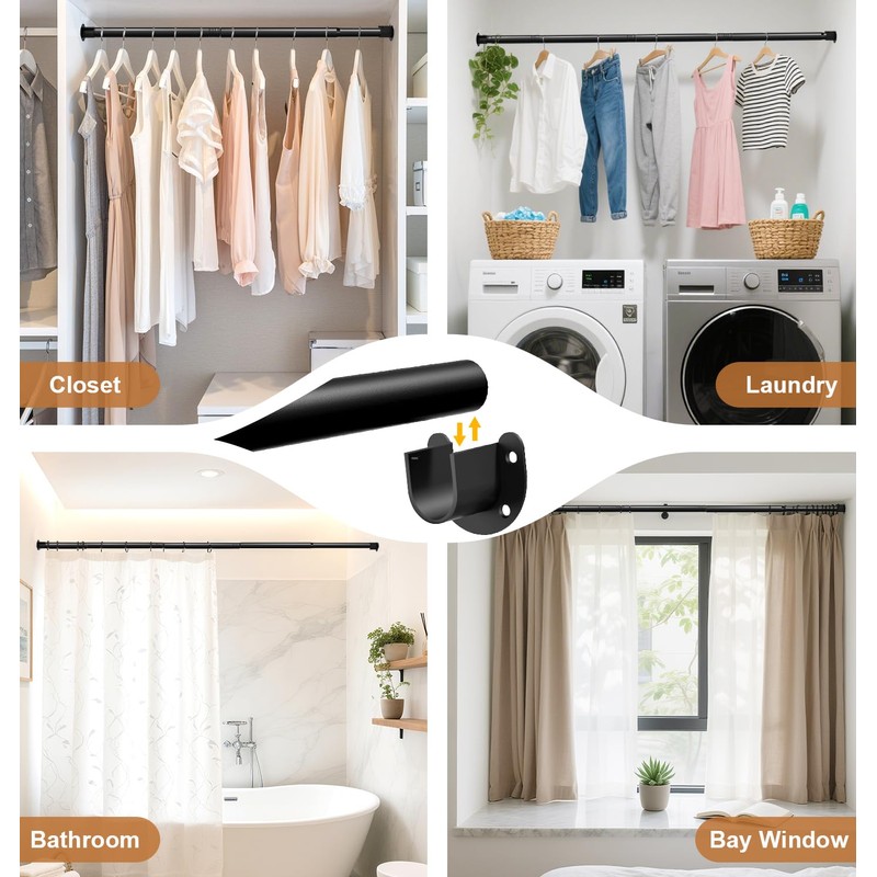 Adjustable Closet Rod, 16 to 86 Inche Closet Rods for