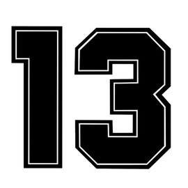 2Pack Racing Number 13 Car Decals 5.51"x5.12" Vinyl Stickers for Auto, Truck, Motorcycle, Laptop, Sports Fan Decor, Waterproof & Durable Car Decal Sticker |#AZ98 (Black)