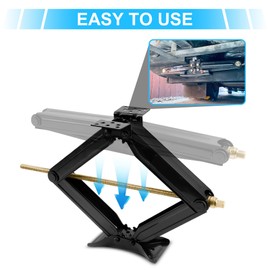 FROSTYRIDER RV Trailer Camper Stabilizer Leveling Scissor Jacks, 5000LBS Load Capacity RV Scissors Jack, Adjustable Jack Stands with Screw Mechanism, MAX 24-inch Extension, w/Handle - 1Pack