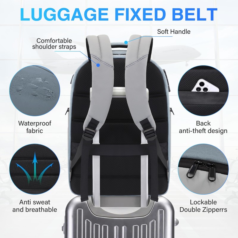 FABIEN CHERON Laptop Backpack for Men,17.3 Inch Professional Backpack for