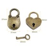 Pack of 2 Mini Bronze Antique Padlock Small Metal Heart