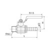 Onda Seisakusho MR5-1010 Miniature Ball Valve R3/8 x Hose Nipple