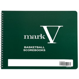 Plain Cover Mark V Basketball Scorebook, 8.5 x 11 Hardback, 30 Games, 15 Player Positions