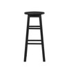 Linon Zeke Black Solid Wood Backless Round Barstool