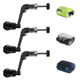 Fishing Reel Replacement Power Handle Grip Parts with Rubber Reel Handle Cover, Folding Rotary Spinning Casting Reel Universal Rocker Arm Non-Slip Baitcaster Knob Sleeve (Black Handles & Knob Covers)