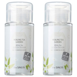 The Saem Healing Tea Garden White Tea Lip & Eye Remover, 150ml, 2 pcs / 더샘 힐링 티 가든 화이트티 립 앤 아이 리무버, 150ml, 2개