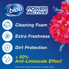 Bloo Power Active Toilet Rim Block, Fresh Flowers, 2 x 50g