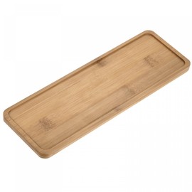 sourcing map Flower Pot Saucer 28 x 9.5 cm Bamboo Rectangular Flower Drip Tray for Indoor Use
