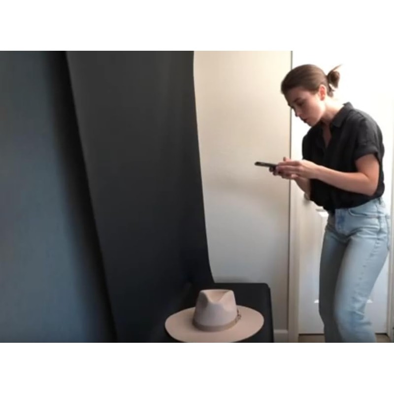 Black 2.5' x 5' Rollup Backdrop System – Spring-Powered, Wall,