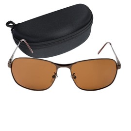 [キャプテンスタッグ] サングラス 偏光 メンズ サングラスケース付き ステンレススチール ブラウン CSP-003-2-EH-72