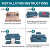 Turquoize 4 Piece Sofa Covers For 3 Cushion Couch Sofa