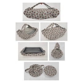 Penny's Needful Things Cardinals Birds & Berries Casserole Baking Pan or Pie Plate Cozy and Carrier  - Cream, Casserole