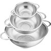 Set of 3 Stainless Steel Colander, 1/3/5Quart, Metal Sink Colander