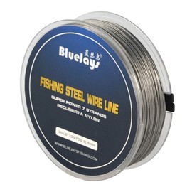 LOTITONG 100 Metres 0.5mm 26lb Fishing Steel Wire Lines max Power 7 Strands Super Soft Wire Lines Cover with Plastic Waterproof Lead line