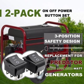 2-Pack On/Off Start Switch – Fits Harbor Freight Predator 7000/8750/9500 Watt Generators (63086, 63085, 63087)