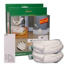 Neuhofer Holz SK005 Quarter Rod Bendable Skirting Board 2 Strips 15 x 15 x 2400 mm White