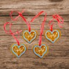 Set of 4 Decorative Hearts "Sparrow" Gingerbread Heart Design (9