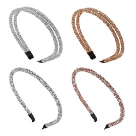 Pack of 4 Shiny Headbands, Elee Headbands, Hair Accessories for Women, Rhinestone Headbands, Simple Headbands, Hair Accessories