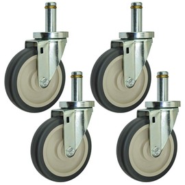 Premium 5" Metro Shelving Brake Casters with Floor Protective Wheels - Set of 4 (No Brake)