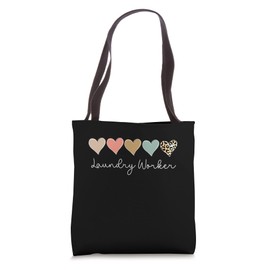 Leopard Hearts Valentine's day for Team Laundry Worker Tote Bag