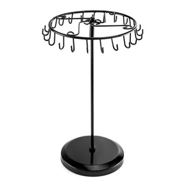 QWORK® Spinning Jewelry Tree Display Stand, Jewelry Organizer with 23 Hooks - Black