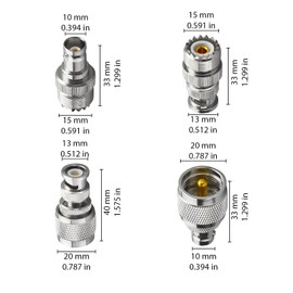 ACONRFTOL BNC to UHF Adapter Kit 4 Pieces BNC to PL259 Adapter BNC to SO239 Adapter UHF to BNC CB Radio Antenna Adapter UHF to BNC Male Female BNC to UHF Male Female for Ham Radio CB Radio
