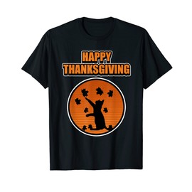 Happy Thanksgiving for Cat Friends - Thanksgiving T-Shirt, black