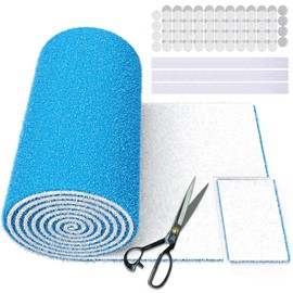 UBeesize Air Vent Filters, 16" x 90" Cut to Size Air Filter Material (50+ Filters), MERV 8 Triple Vent Filter Kit for Home Floor, Grilles, Ceiling, HVAC Furnace Vent, With 48PCs Adhesive Hook Tape