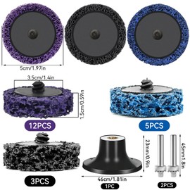 GUOSIYAO Disc Grinding Disc 20 Pieces 50 mm Coarse Cleaning Disc, Drill Grinding Disc, Cleaning Disc Set for Angle Grinder of Paint, Rust Welds Oxidation Cleaning & Removal
