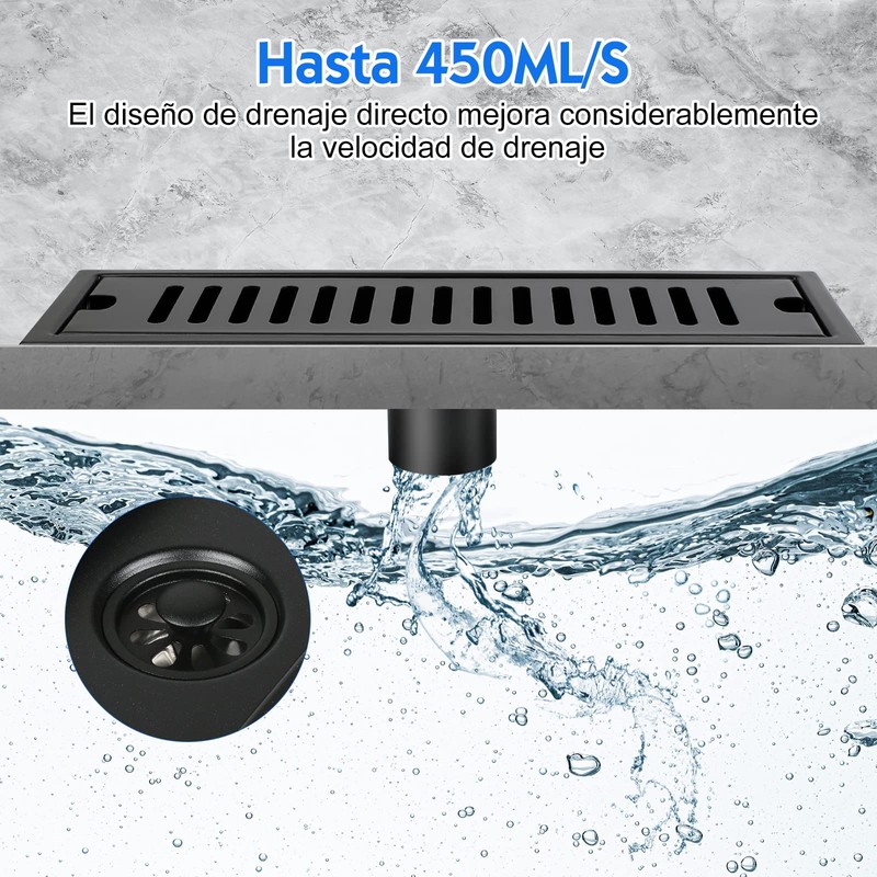 HEEDU Drenaje de Piso Rectángulo, SUS304 Hogar Acero Inoxidable Accesorios
