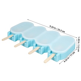 118 Silicone Ice Cream Mold Set with Lid and Stick Blue