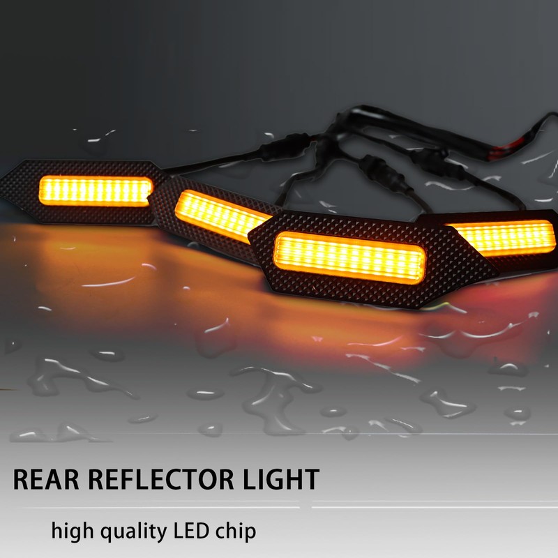 ZDEERAOTO 4pc Smoked Housing Amber LED Front Grille Lights DRL