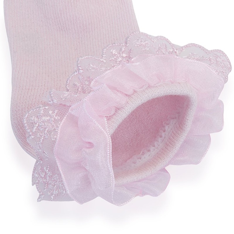 ESTAMICO Baby Girls Princess Frilly Lace Ruffle Socks 3 Pack