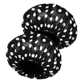 Outanaya 2Piezas Gorros de Ducha Reutilizables Mujeres Microfibra con Forro de Puntos Redondos Gorras de Baño Elásticas Cuidado del Cabello