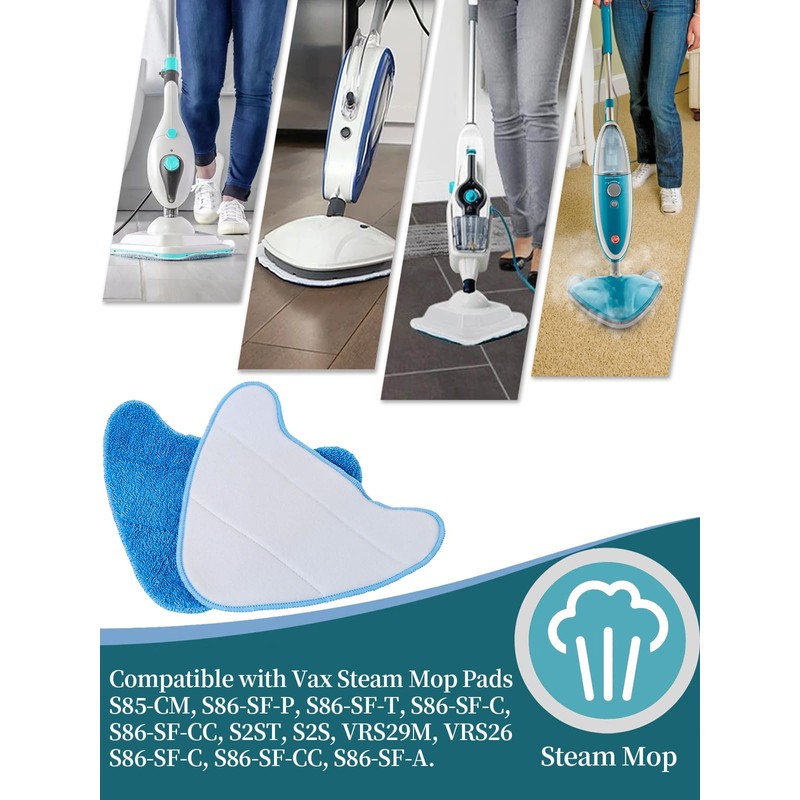 XIANGBIN 3Pack Microfiber Steam Mop Pads Replacement, Compatible with Vax